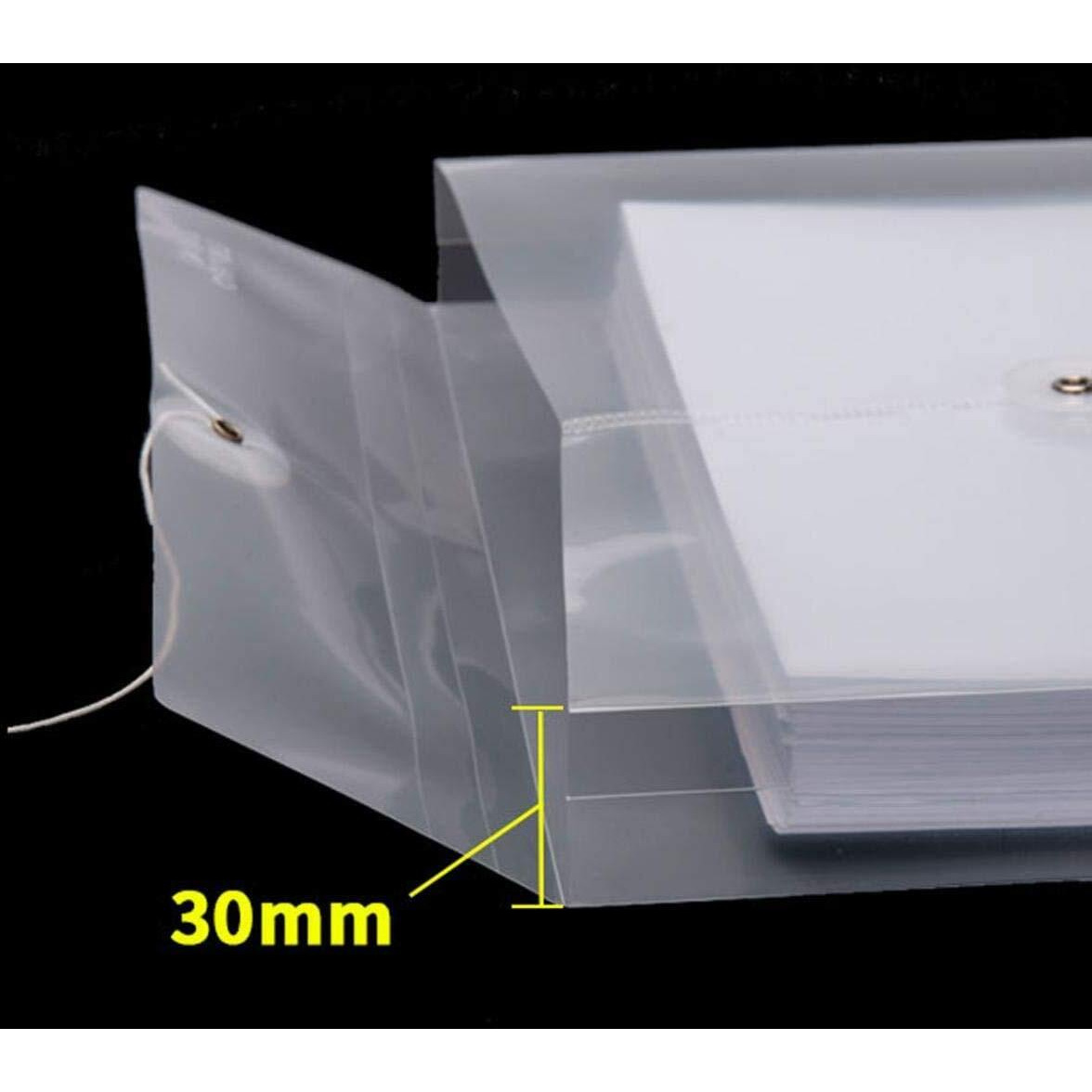 True-Ally 12 Pack A4/Legal Top Opening Document File Bag, Transparent Envelope Holder Storage Case, Snap Button Organizer, My Clear Plastic Container
