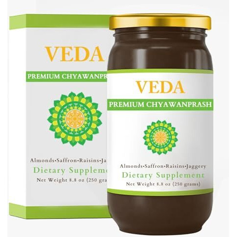 Veda Premium Chyawanprash | 250g | Jaggery Based Sugar Free Chyawanprash | Enriched with Almonds & Saffron