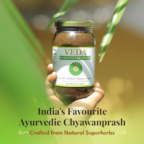 Veda Premium Chyawanprash | 250g | Jaggery Based Sugar Free Chyawanprash | Enriched with Almonds & Saffron