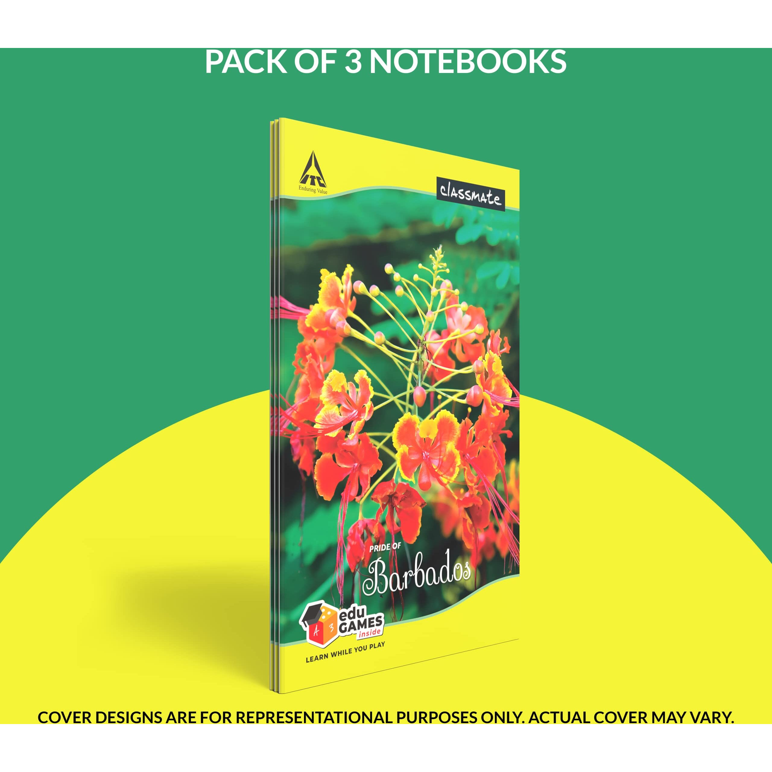 Classmate Long Book - Unruled, 160 Pages, 314 mm x 194 mm - Pack Of 3
