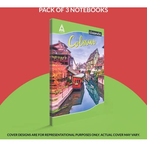 Classmate Long Book - Single Line, 80 Pages, 297 mm x 210 mm - Pack Of 3