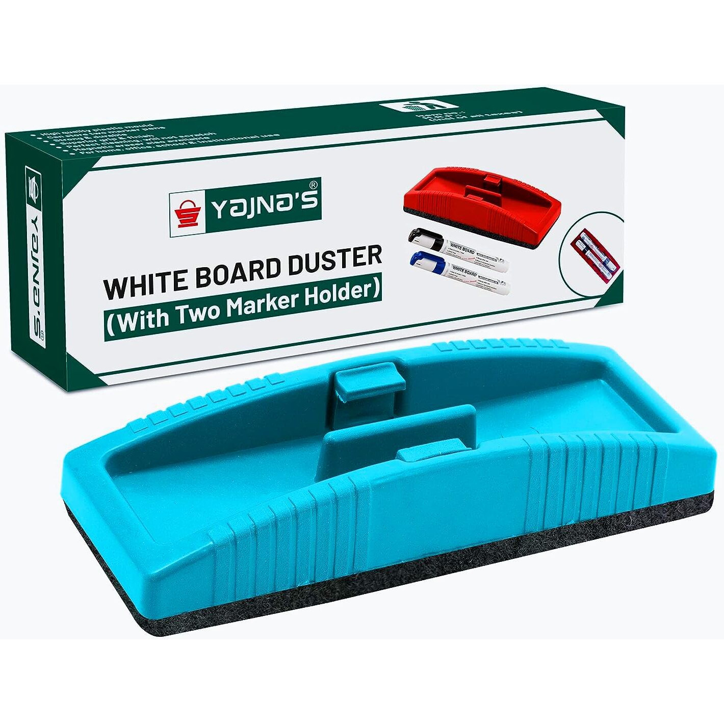 YAJNAS Non Magnetic White Board Duster | Whiteboard Eraser for Erasing White Board Marker or Chalk Board Writing- Assorted Colours, Ideal for Office, School, Home (Non Magnetic Duster, Pack of 1)
