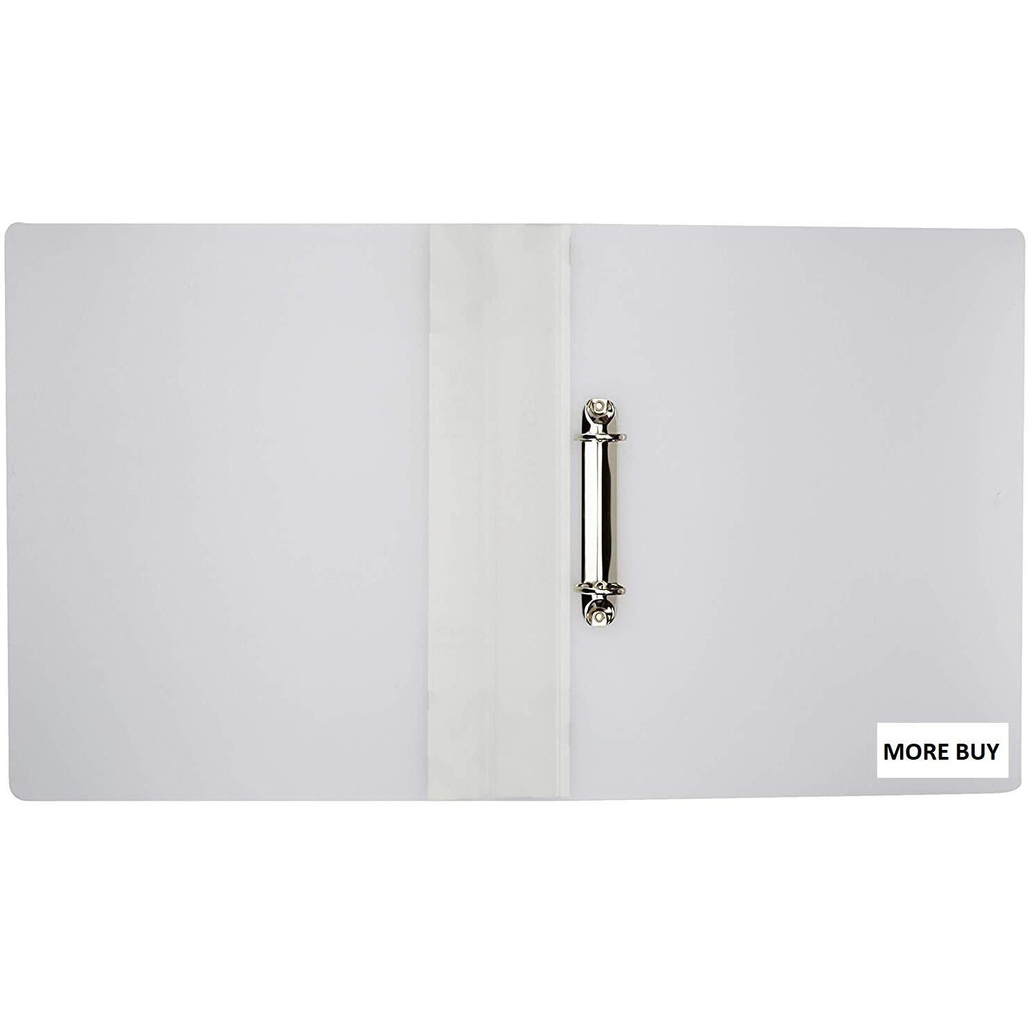 MORE BUY Plastic 2D Ring Binder File/Folder/Document Holder for Docoments/Certificates/Marksheet/Medical Files (A4 Size) (Pack of 4, Transparent White)