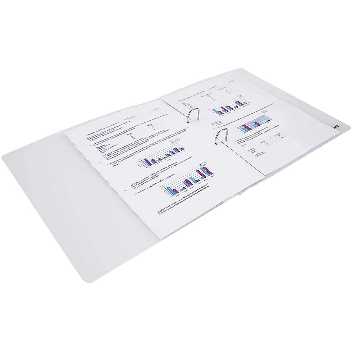MORE BUY Plastic 2D Ring Binder File/Folder/Document Holder for Docoments/Certificates/Marksheet/Medical Files (A4 Size) (Pack of 4, Transparent White)