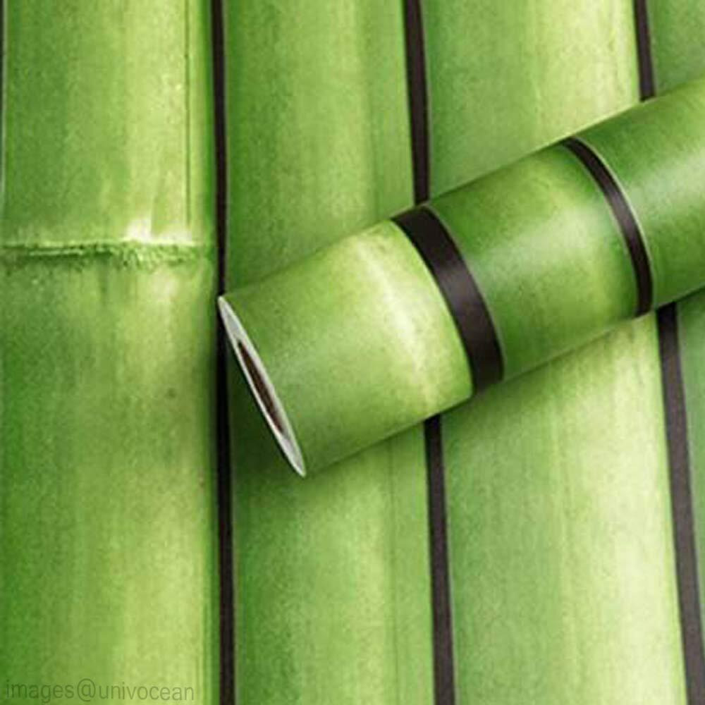 Univocean Green Bamboo Home Wallpaper, Self Adhesive Wall Decor PVC Vinyl Stickers, 500 x 45 cm