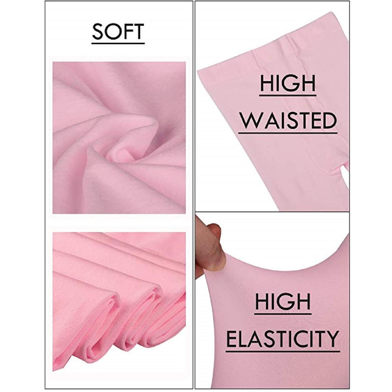 The Dance Bible Kid Girls Stretchable Stockings Bright Color Footed Ballet Dance Tights (Pink, 2X-Large Size, Age 10-12 Years)