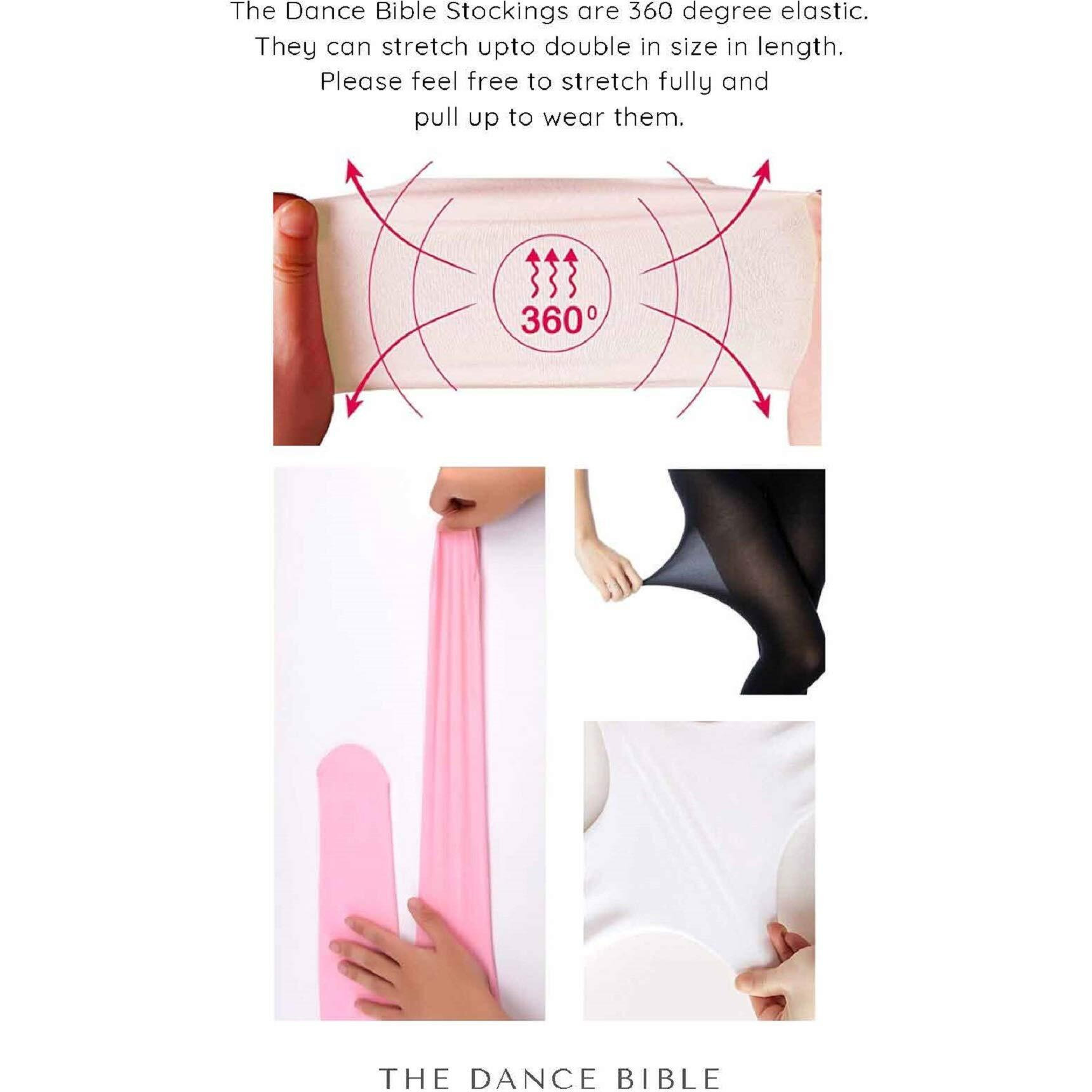 The Dance Bible Kid Girls Stretchable Stockings Bright Color Footed Ballet Dance Tights (Watermelon Red, 2X-Large Size, Age 10-12 Years)