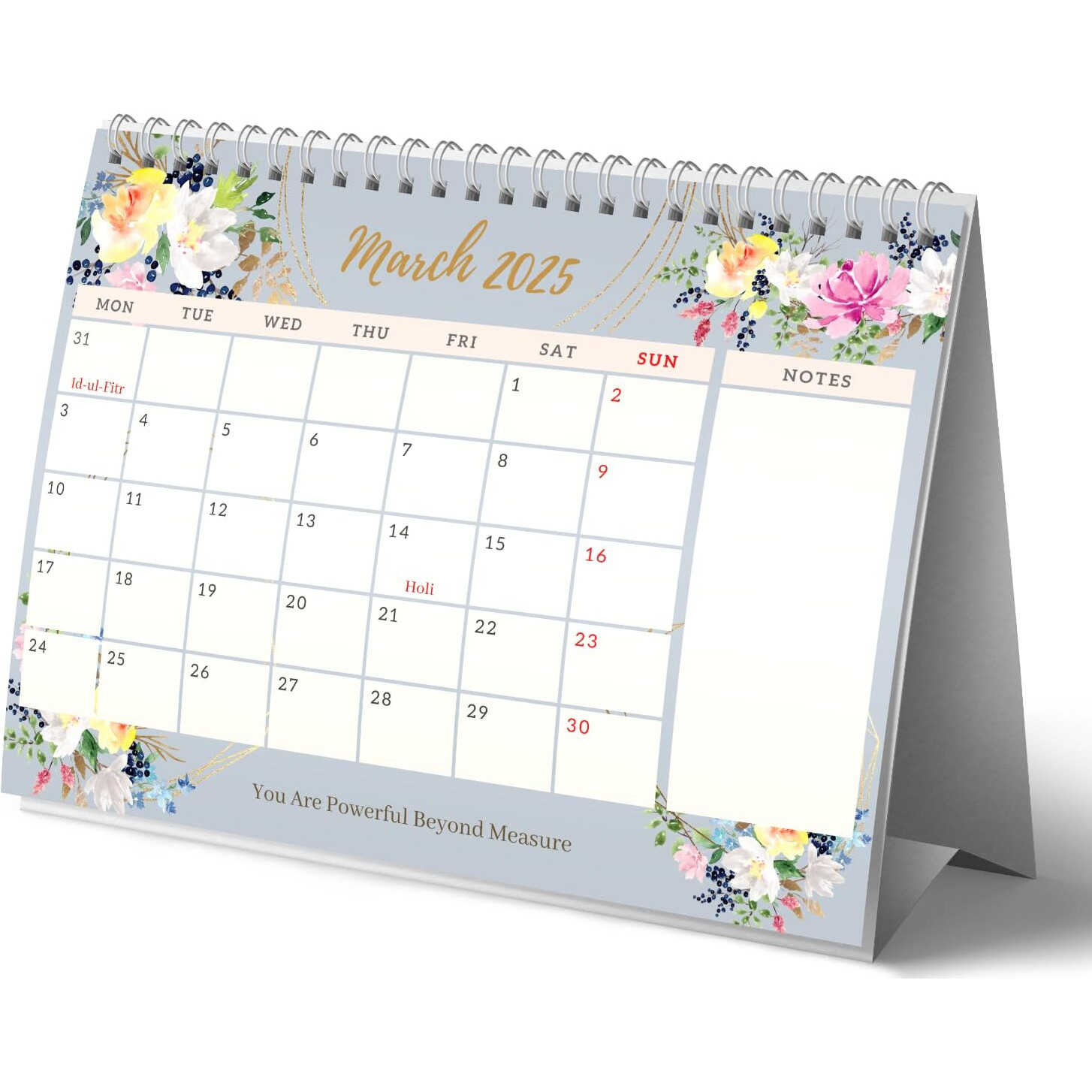 LAURET BLANC Table Calendar 2025 Planner and Organizer- A4 Size, Holidays Mentioned, Home and Office Calendar