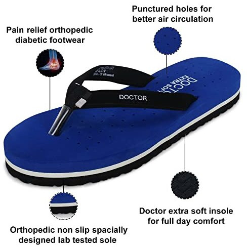 DOCTOR EXTRA SOFT Women s Royal Blue Soft Doctor Slippers -8