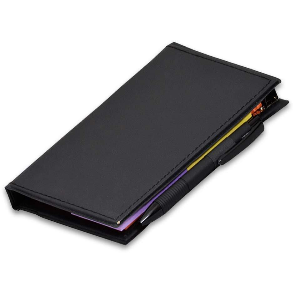COI Desk Organizer, Notepad Memo Holder with Colorful Sticky Notes Set Gift with Pen (White)