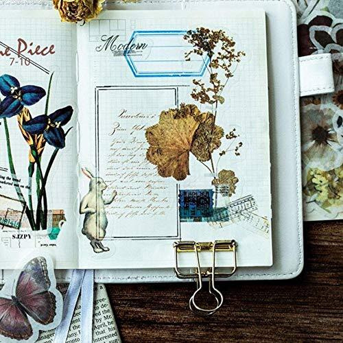 HASTHIP 60 Pcs Vintage Stickers For Wall Book For Journal Scrapbook Phone Case Stickers For Aesthetic, Romantic Easy Self-Adhesive Plants Floral Style Decoration Note Paper Stickers For, 8.7 Cm