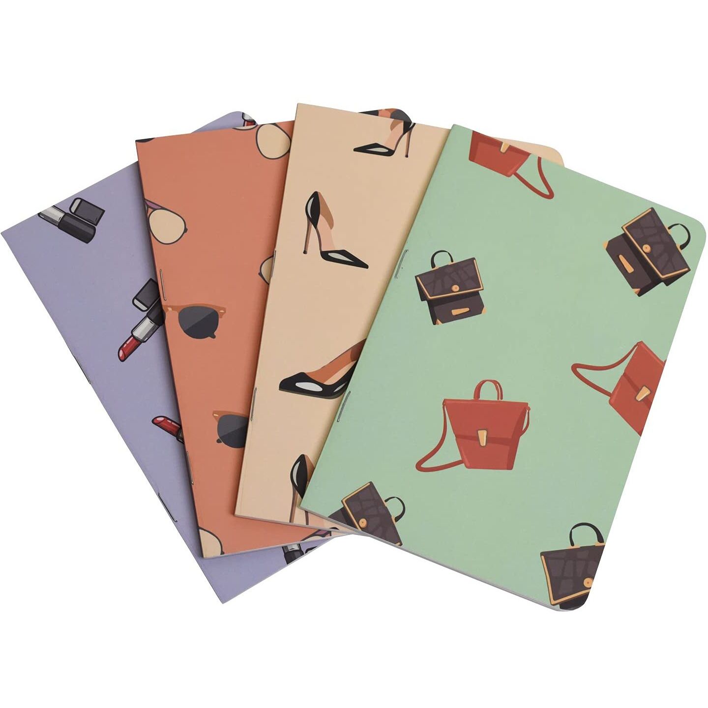 Papboo A5 Handy, Easy to Carry Unruled, Plain Cute Boss Lady for Women, Girls Set of 4 for doodling, Writing, Notes, Notebooks -Matte Finished - Journal Diary Gift.(60 * 4240 80 GSM Pages)