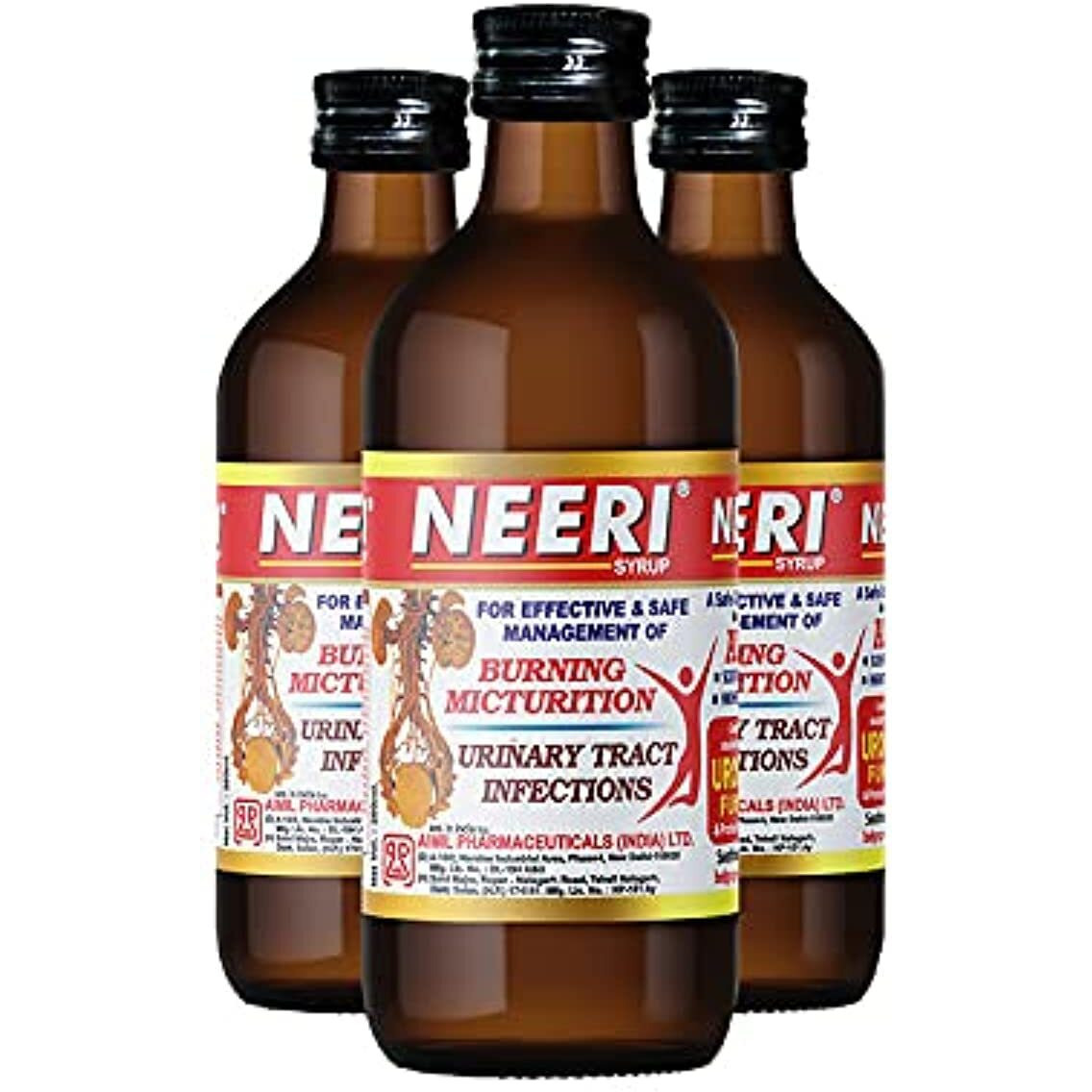 AIMIL NEERI Syrup for Kidney Health | Useful in Urinary Tract Infections (UTI) | 200 ML (Pack of 3)