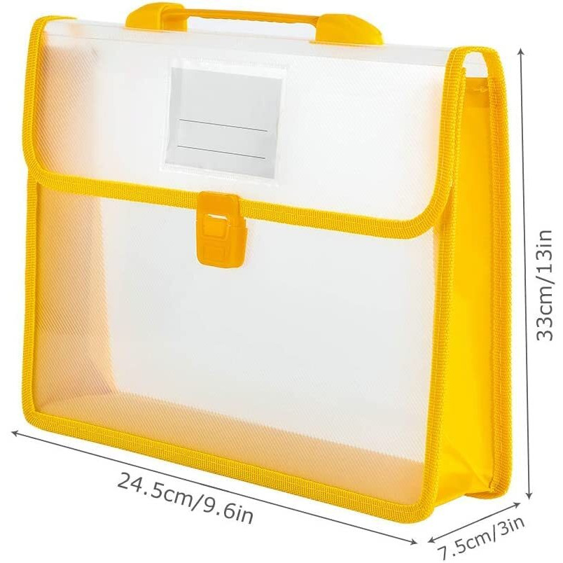MORE BUY Plastic Handle Documents File Storage Bag with Handle Button for Important Papers/Memos/Projects/Presentations/Photos/Letters (Size FS/A4, Multicolor) (Pack of 5)