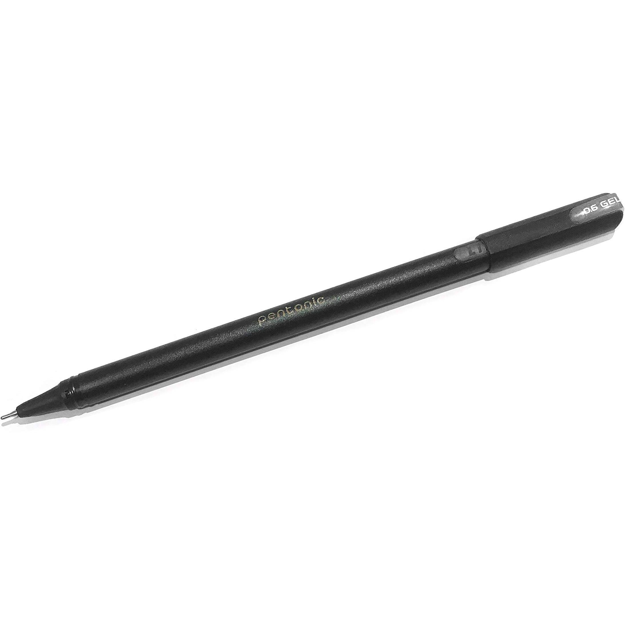 Pentonic 0.6 mm Gel Pen Blister Pack | Black Body | Black ink | Set of 10