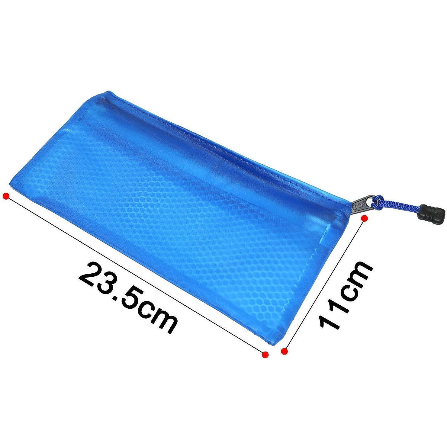 MORE BUY Multipurpose Waterproof CHEQUE SIZE Zipper Pouches Document Holder Stationery Storage Bags Cosmetic Pouch Travel Organizer for Docoments/Certificates/Marksheet/Medical Files (CHEQUE SIZE Multicolour, ) (Pack of 5)