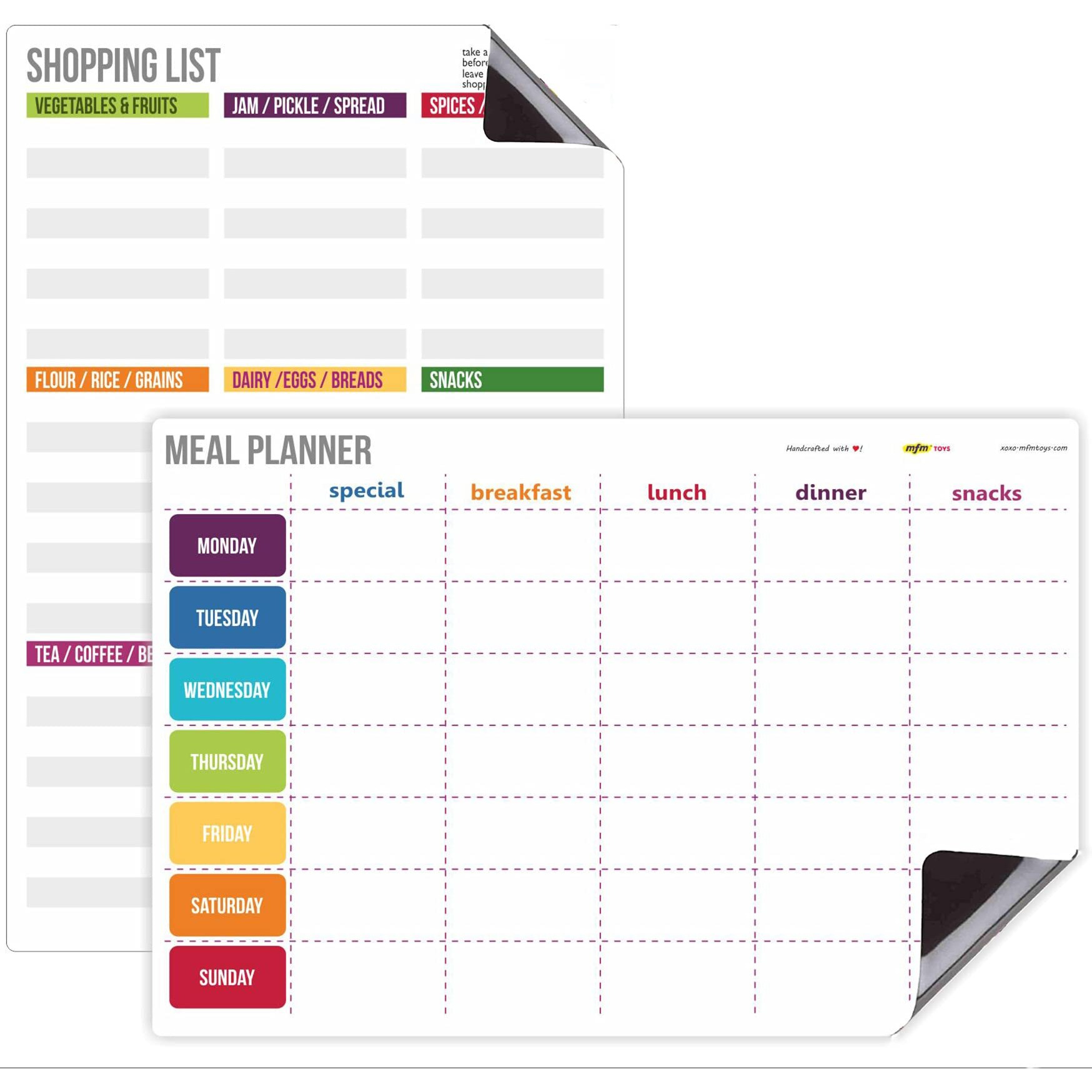 MFM TOYS Fridge Magnet Write-Erase A4 Size Planner Board (Combo 1 (Flexible Planners 12x8in))