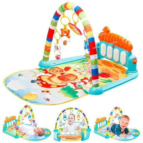 Zest 4 Toyz Baby Play Mat Gym & Fitness Rack with Hanging Rattles Lights & Musical Keyboard Mat Piano Multi-Function (Made in India)
