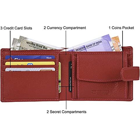 URBAN FOREST Oswald Red Leather Wallet for Men