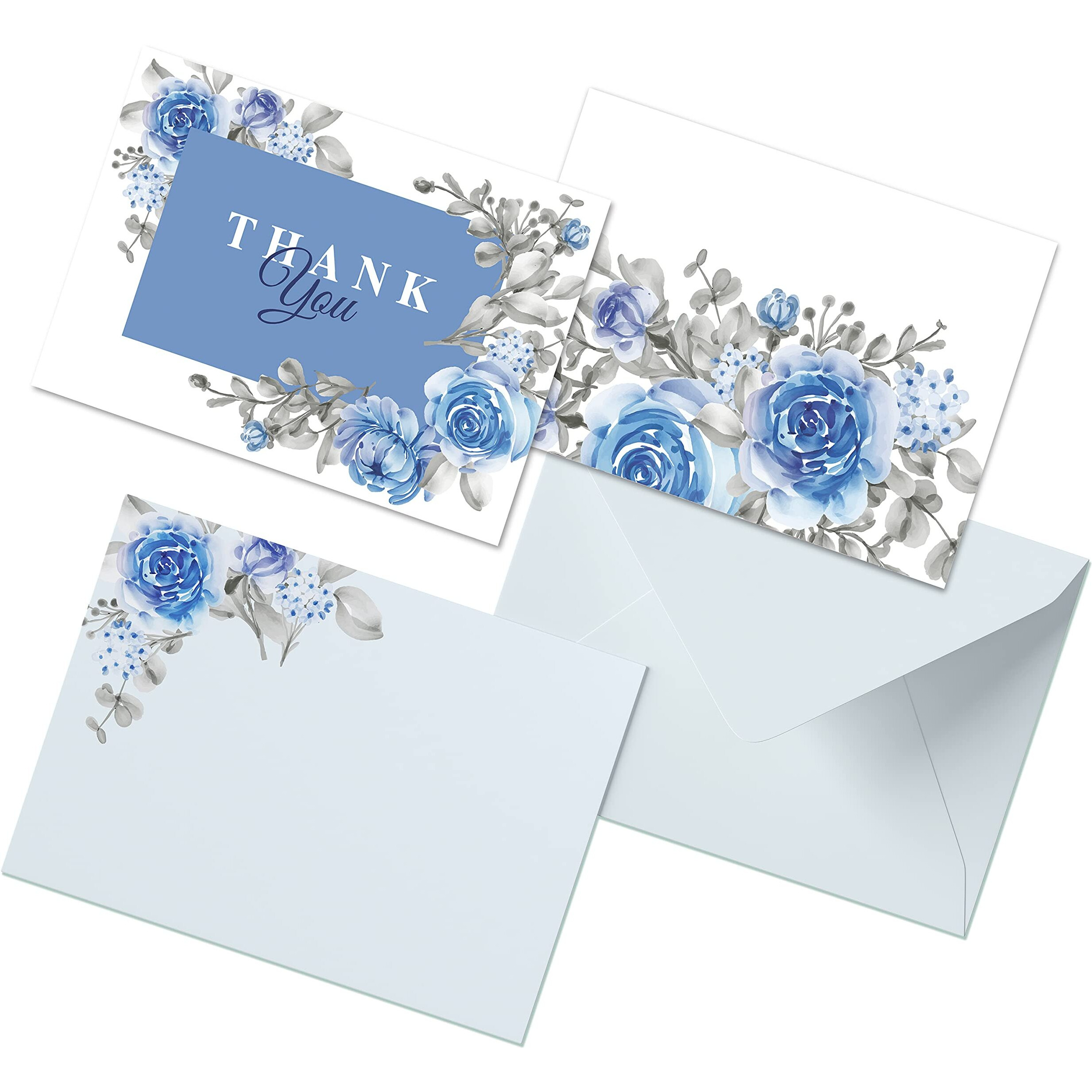 Clickedin Thank You Cards for Return Gifts, Stylish Floral Design, 48 Cards and Envelopes