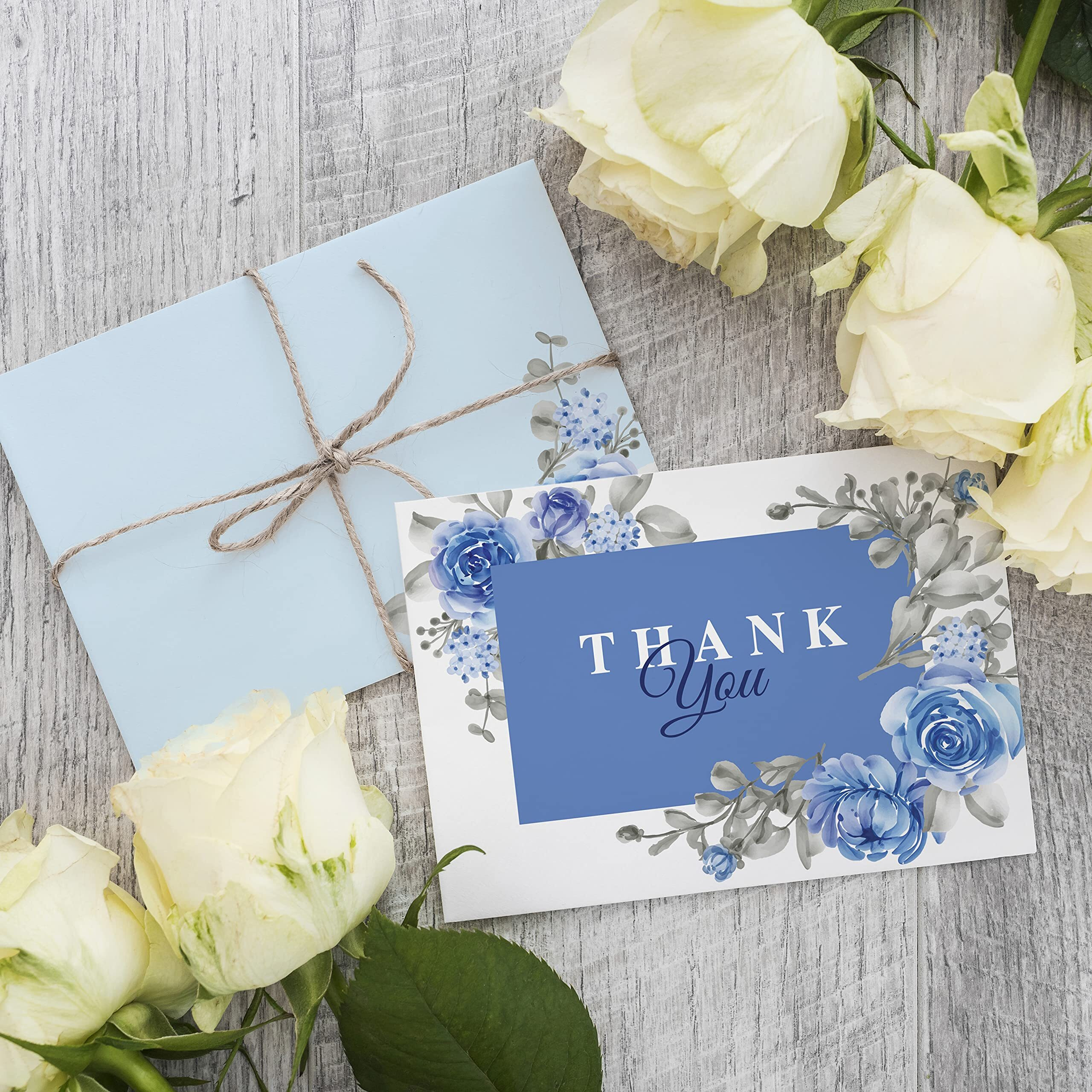 Clickedin Thank You Cards for Return Gifts, Stylish Floral Design, 48 Cards and Envelopes
