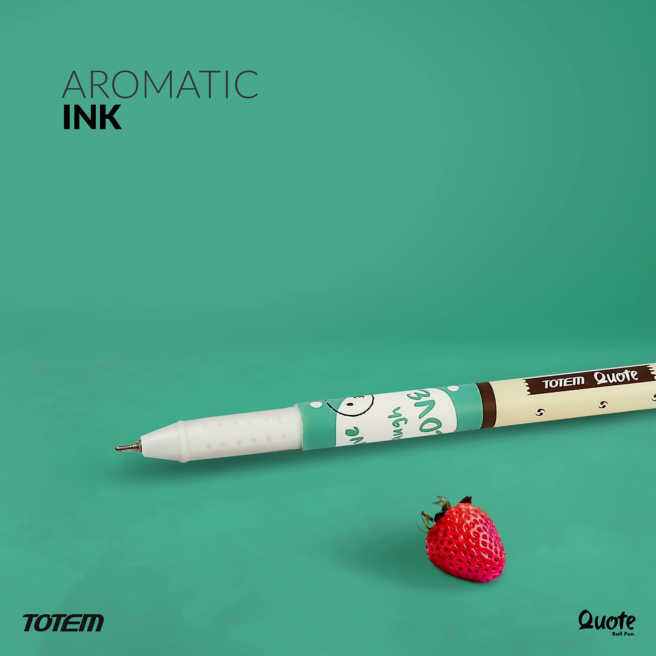 TOTEM Quote Ball Pens | 30 Blue Ink Pens | Stylish & Cute Emoji Theme | Fragrance Ink | 0.7 mm Tip | Comfortable Grip | Pens for Writing | Perfect for Students