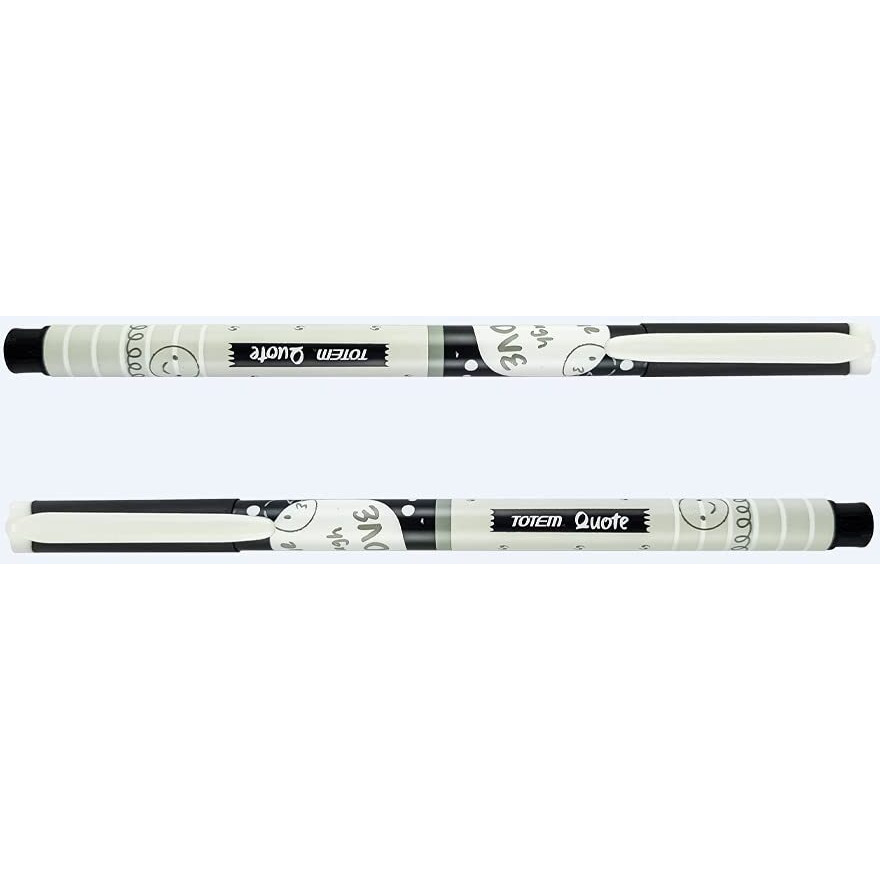 TOTEM Quote Pens | 20 Black Ink Pens | Fragrance Ink | Gifts for Stylish Girls & Boys | Emoji Themed Body Colours | 0.7 mm Tip for Smooth Writing | Pens for Students | Stick Pen Set