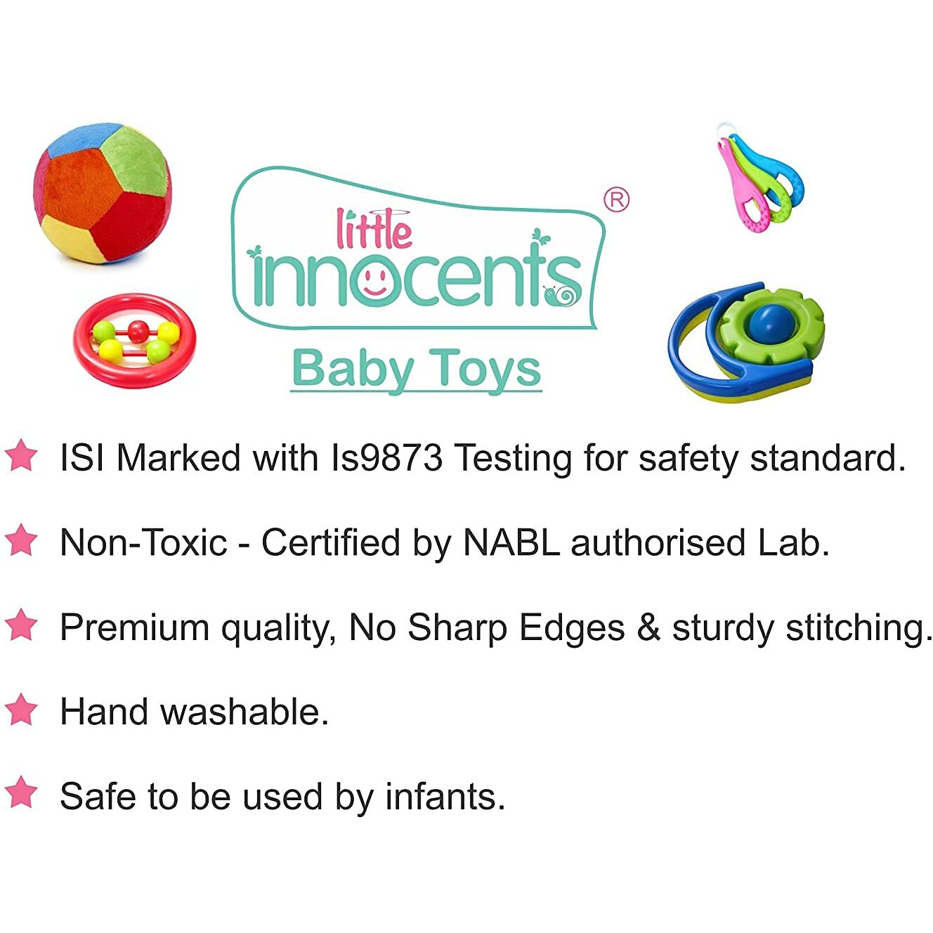 Little Innocents Plastic Bpa-Free Non Toxic Toddler Sound Making Crown Baby Rattle For Baby (Green)