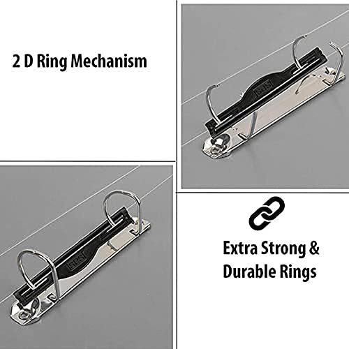 MORE BUY Plastic File/Folder/Document Holder 2D Ring Binder for Docoments/Certificates/Marksheet/Medical Files (Grey) (Pack of 4, Size A4)