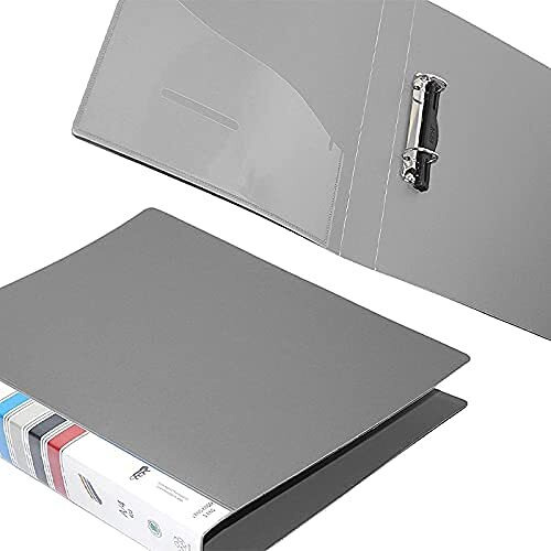MORE BUY Plastic File/Folder/Document Holder 2D Ring Binder for Docoments/Certificates/Marksheet/Medical Files (Grey) (Pack of 4, Size A4)