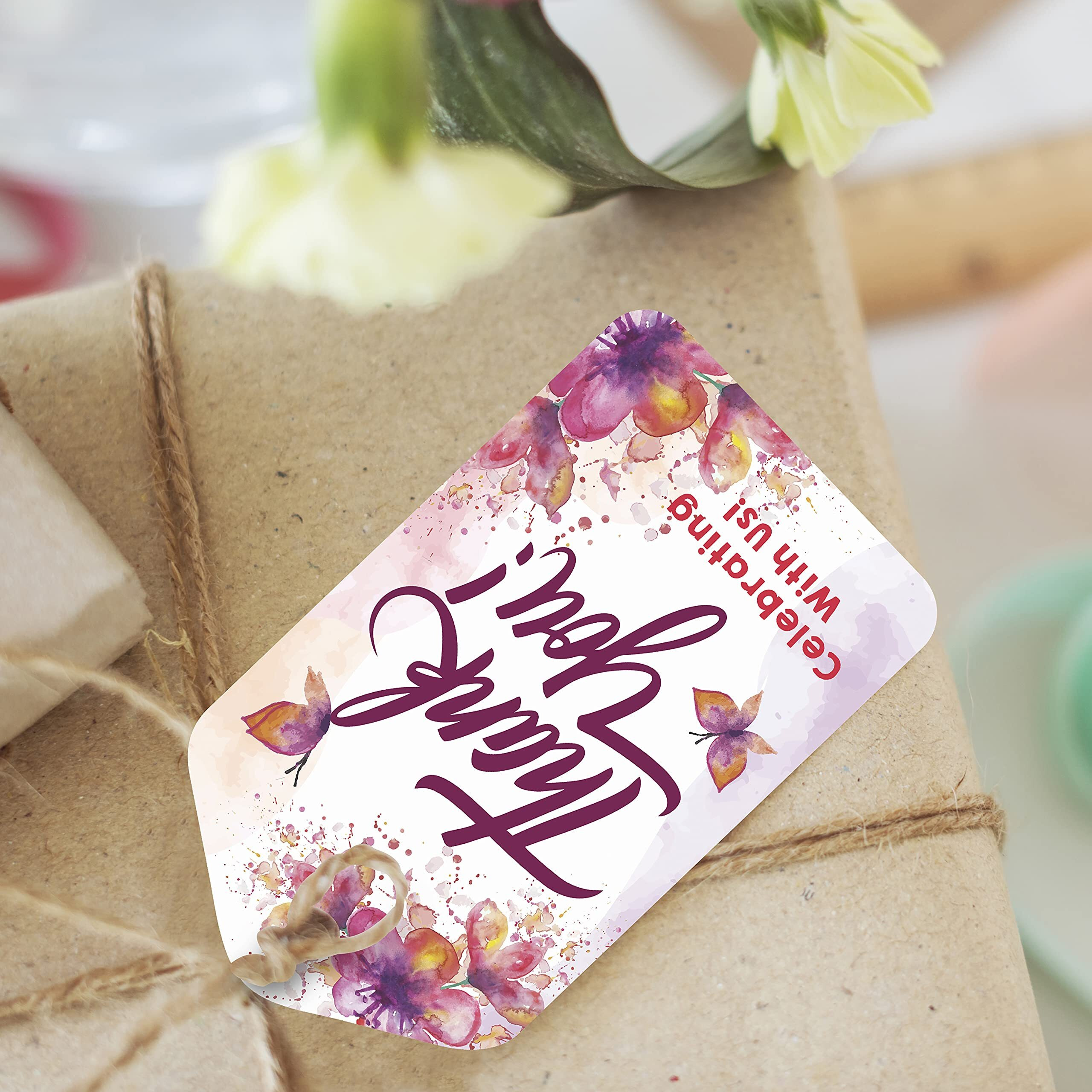 Clickedin Thank You Tags (Set of 100 tags) for Return Gifts Packaging for Gift Bags, Birthday etc