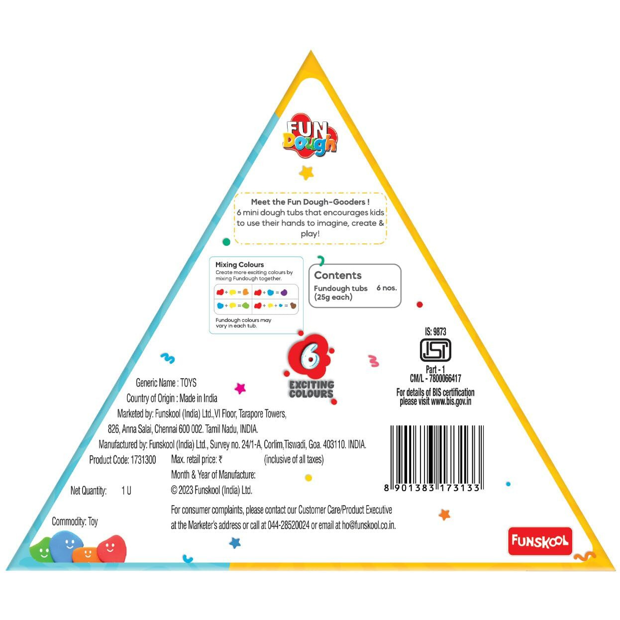 Funskool-Fundough Compound Mini Fun Pack, 150Gms, (625 Gms), Multicolour, Dough, Toy, Shaping, Sculpting, 3 Years