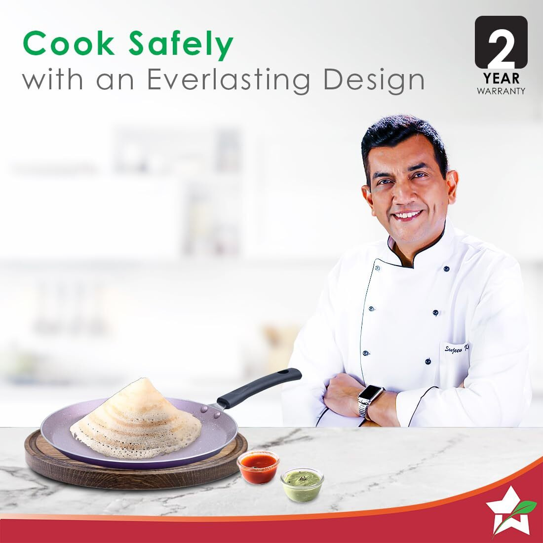 Wonderchef Valencia Non-Stick 28 Cm Dosa Tawa | Cool Touch Bakelite Handle | Pure Grade Aluminium| Pfoa Free| 1 Year Warranty | Purple