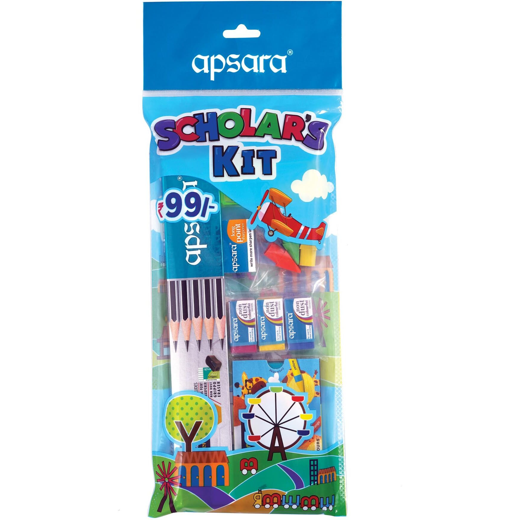 Apsara Scholars Kit| All Basic Stationery Needs In One Pack | Ideal For Gifting | Attractive Pack For The Gifting | All Stationery Kit Use For Exam & Daily Perpose |Back To School Kit | Pack Of 1