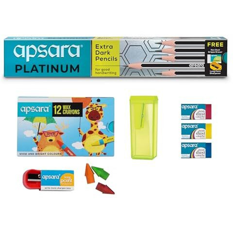 Apsara Scholars Kit| All Basic Stationery Needs In One Pack | Ideal For Gifting | Attractive Pack For The Gifting | All Stationery Kit Use For Exam & Daily Perpose |Back To School Kit | Pack Of 1
