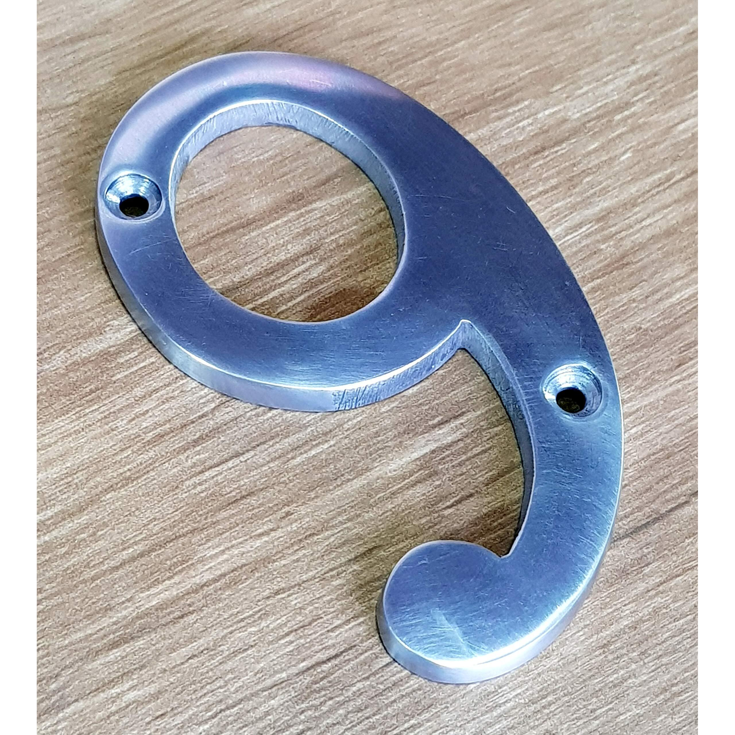 Esplanade 4" Aluminium House Hotel Door Number Plaque Numeric Numerical Digit 0-9 (9 (Nine))