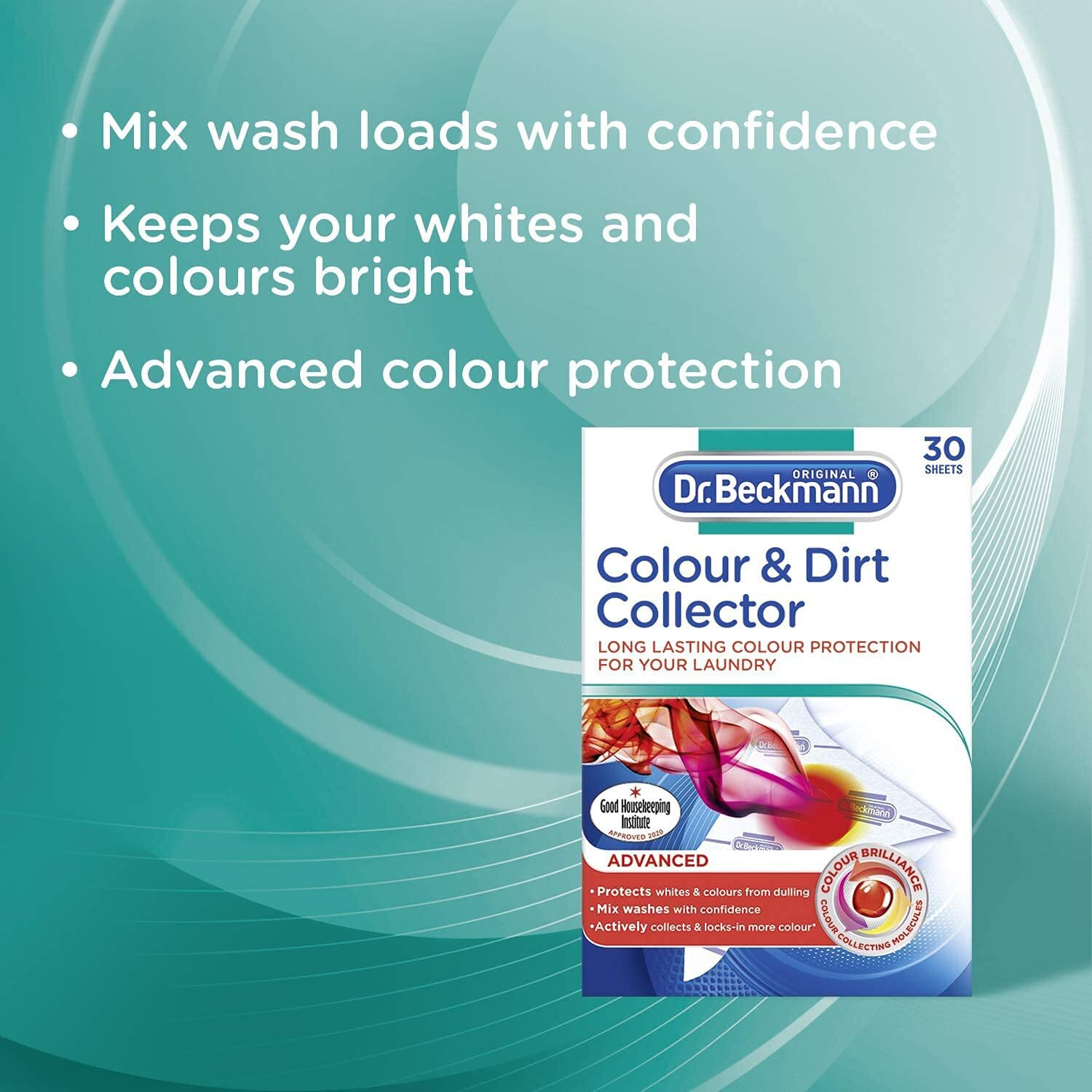 Dr Beckmann Colour & Dirt Collector Advanced,12 Sheets|For Long Lasting Protection|With Microfibre & Colour-Collecting Molecules|24 Sheets-2X12 Colour Catcher Sheets For Washing Machine,Pack Of 24
