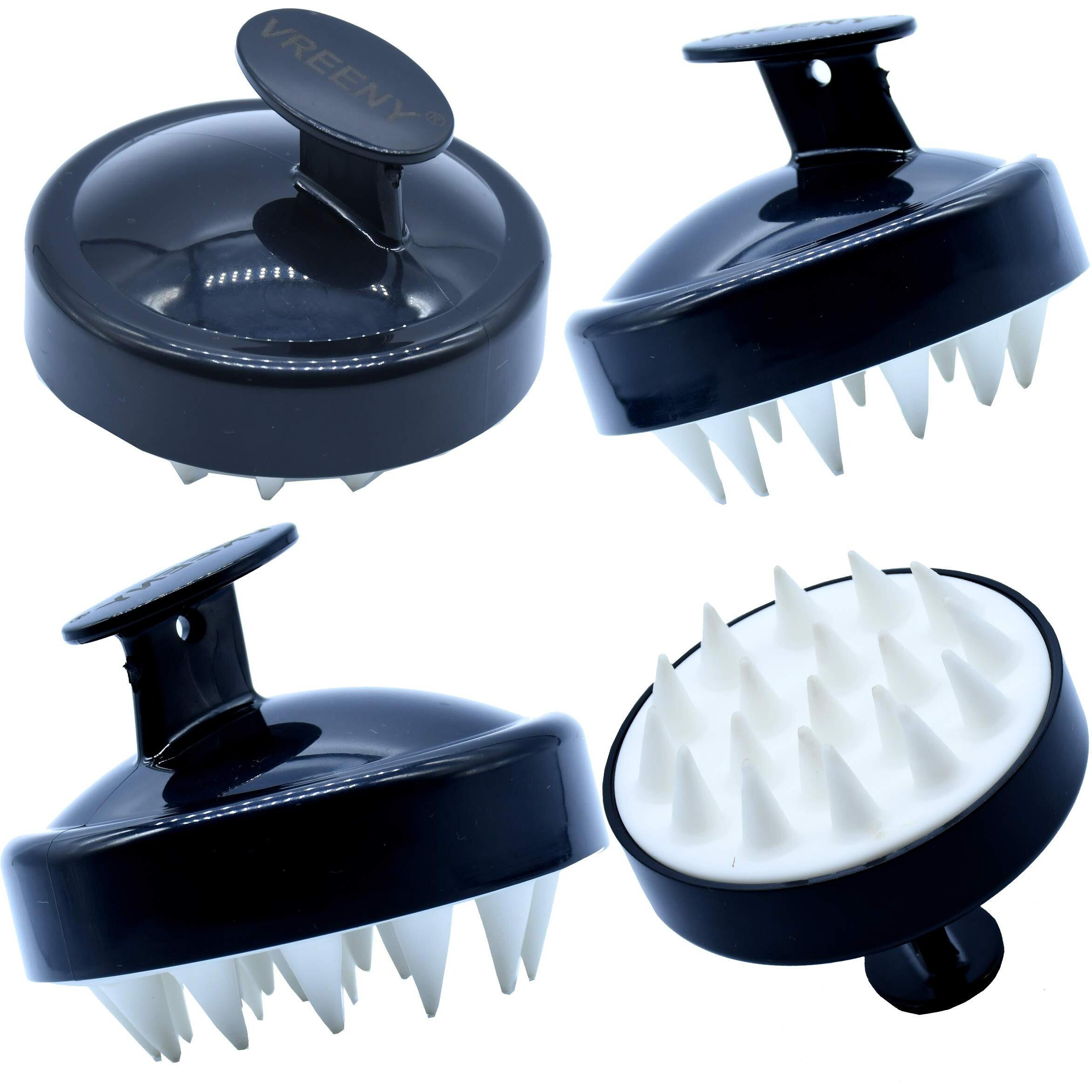 Vreeny Hair Scalp Massager Shampoo Brush Scrubber Scalp Massager For Hair Growth Hair Washing Brush Silicone Head Body Massager Brush Shampoo Scalp Shower Hairbrush Hair Washing Massager Brush Hair Massager For Hair Growth(Black_Slpmb_A)