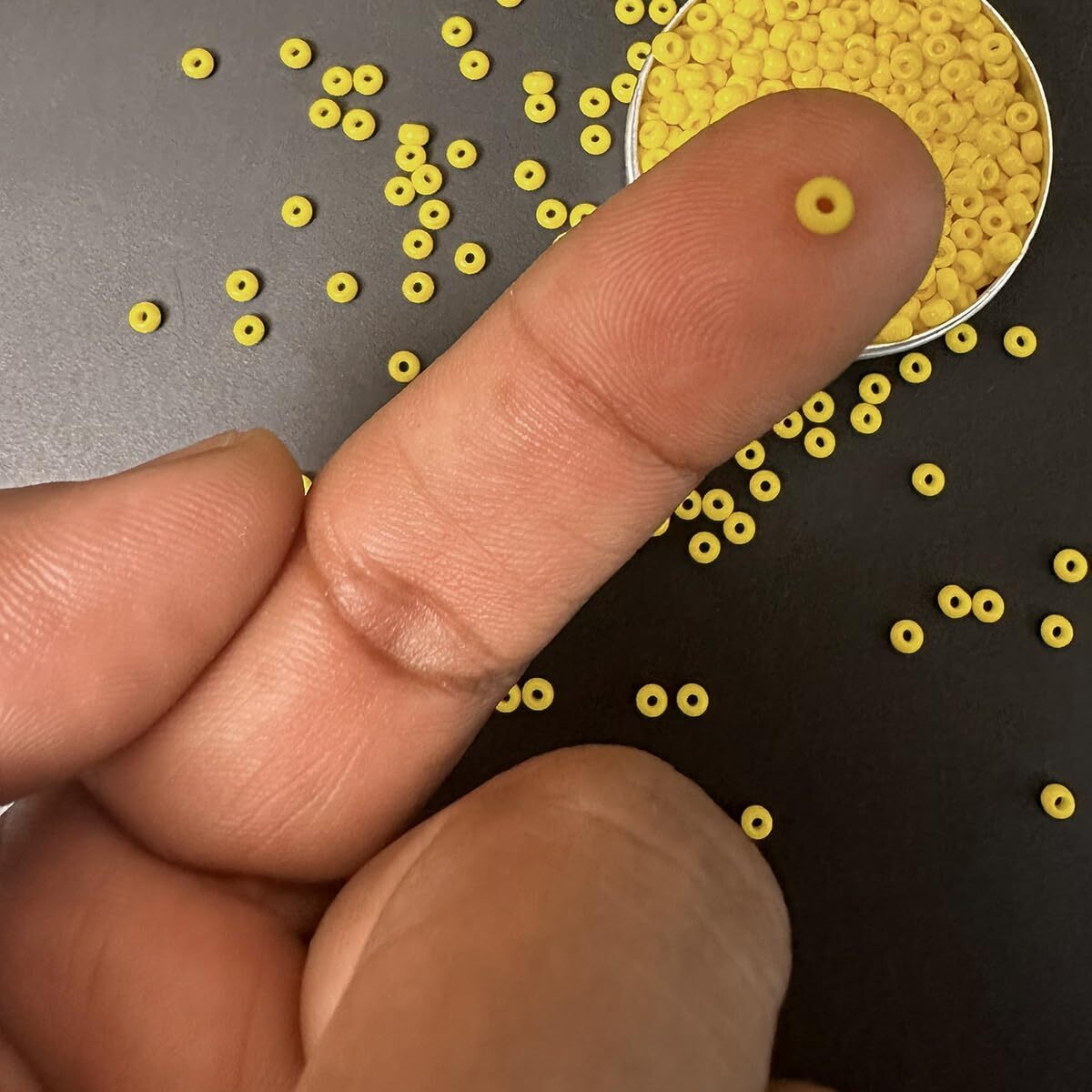 Embroiderymaterial 8/0 Light Yellow Color Preciosa Seed Beads For Jewellery Making, Craft, Bracelet Making, Embroidery Work, Hair Accessories, Hair Band Making, Bag Making Etc. (100 Gram, 8/0, 3Mm)