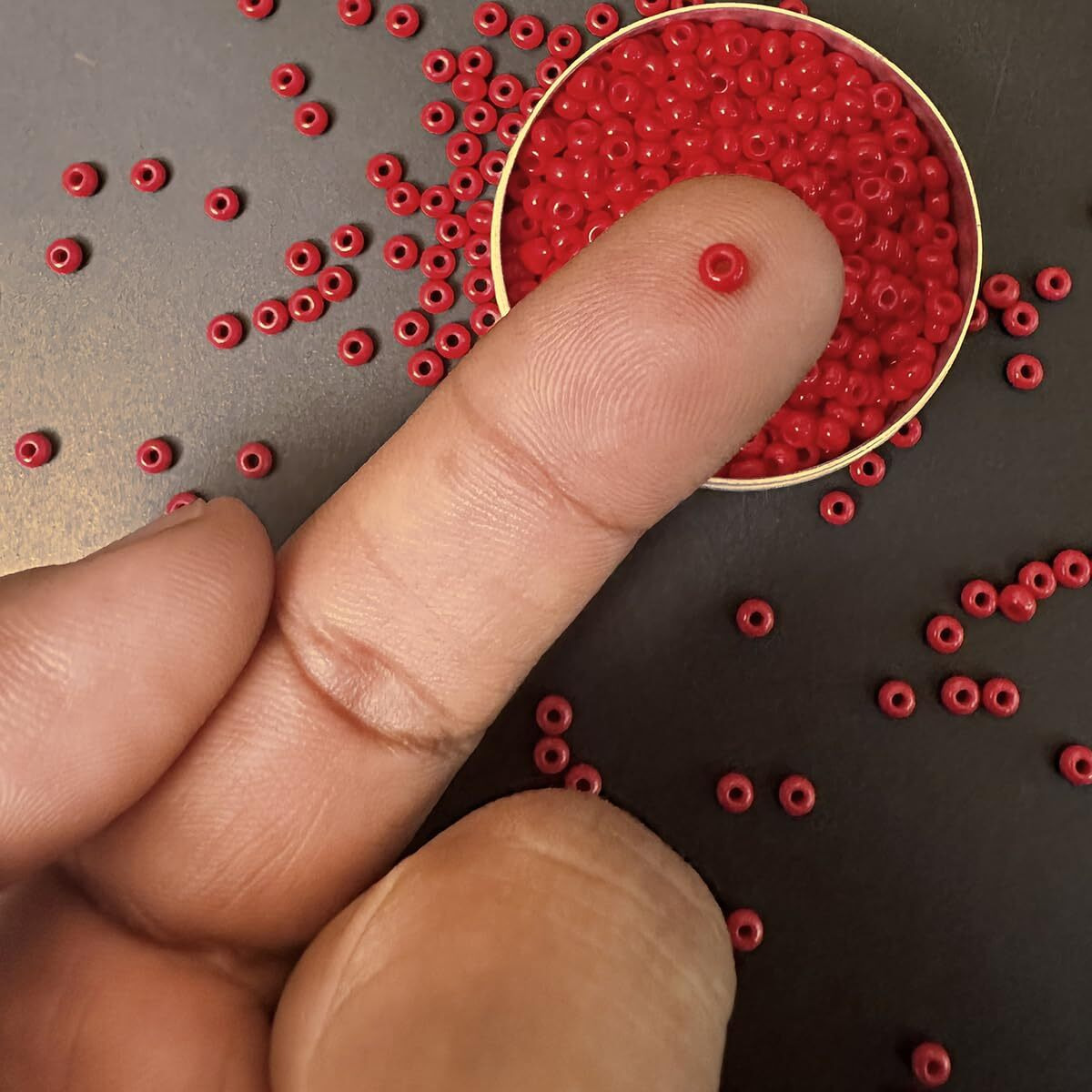 Embroiderymaterial 8/0 Cherry Red Color Beads For Jewellery Making, Craft, Bracelet Making, Embroidery Work, Hair Accessories, Hair Band Making, Bag Making Etc. (100 Gram, 3Mm)