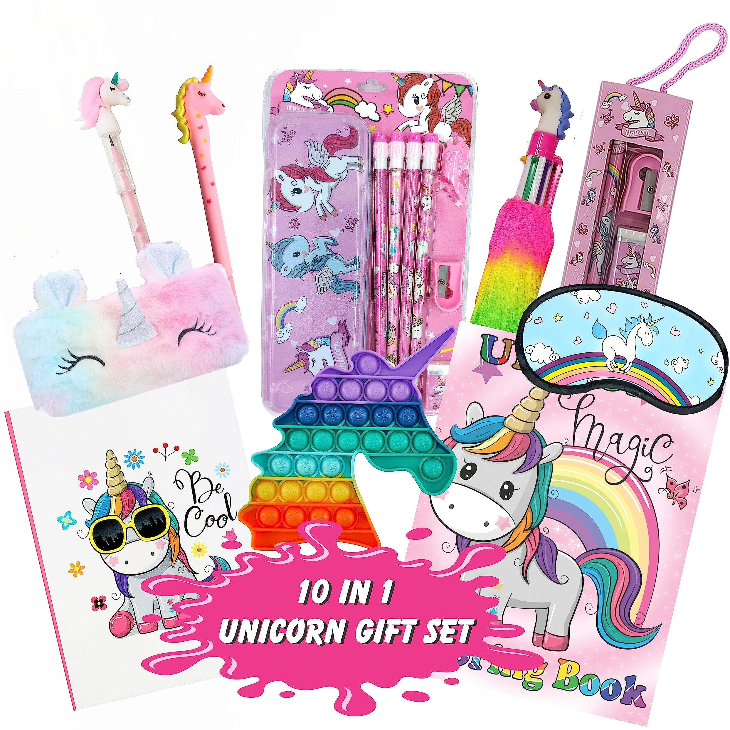 Indikonb 10 In 1 Unicorn Gifts For Girls | Unicorn Theme Gift For Kids Age 6-8 Years, 10-12 Year Old | Unicorn Gift Item For Birthday And Return Gifts - Unicorn  3