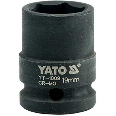 Yato Yt-1009 Impact Socket 1/2Inch X19Mm|Impact Socket Wrench Adaptor|Power Tools|Home Tools|Industrial Tools|Mechanical Tools|Automotive|Crmoscm-440|Crv50Bv30|Black Phosphated|Cold Forged|Socket Set