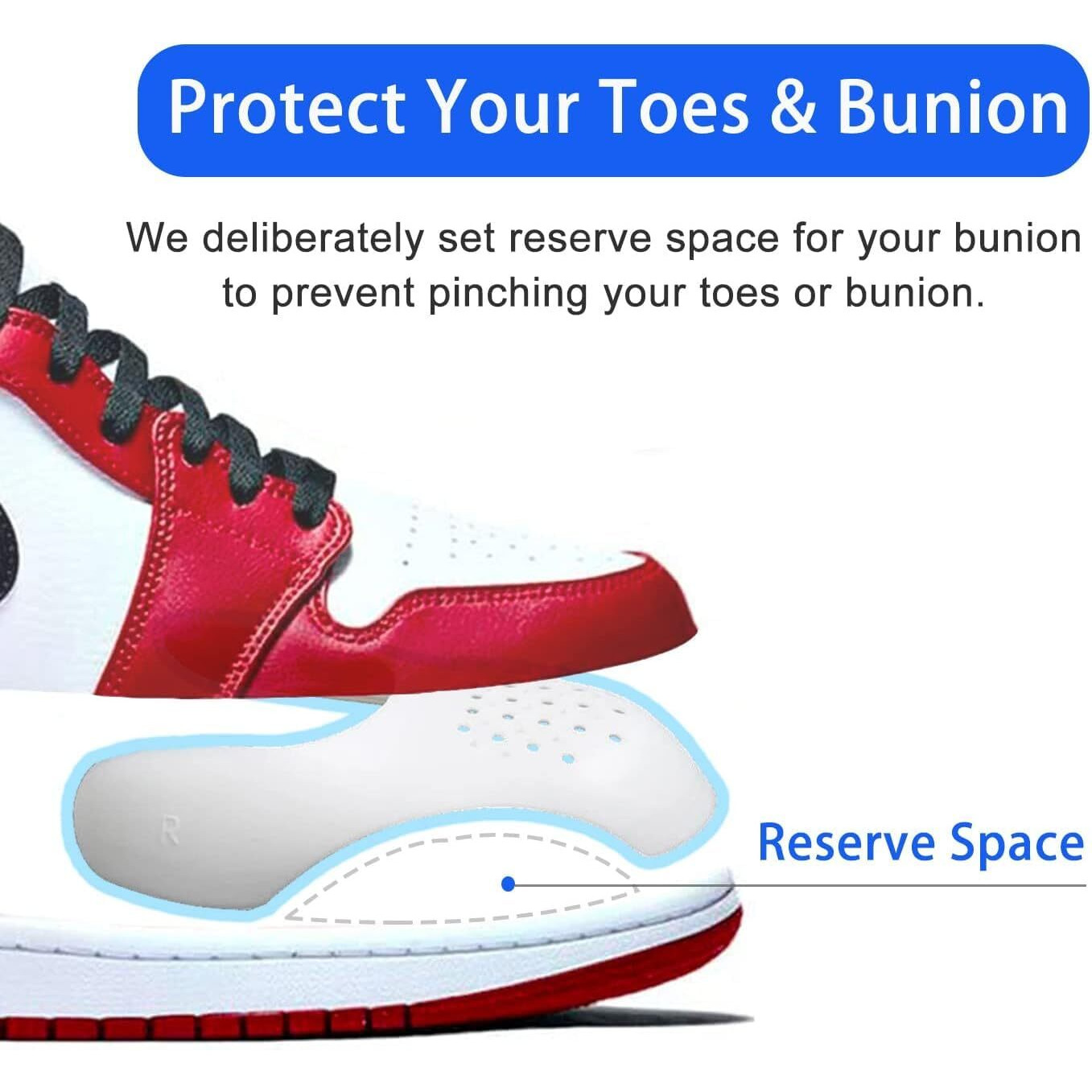 Feora9X Anti Wrinkle Shoes Fold Protectors Shoe Sole Guard Flod Sneaker Creaze Prevention Pad, Shoe Crease Guard For Wrinkle Preventor Toe Box Defloder Casual Shoes Safer From Wrinkle-(Male (Large))