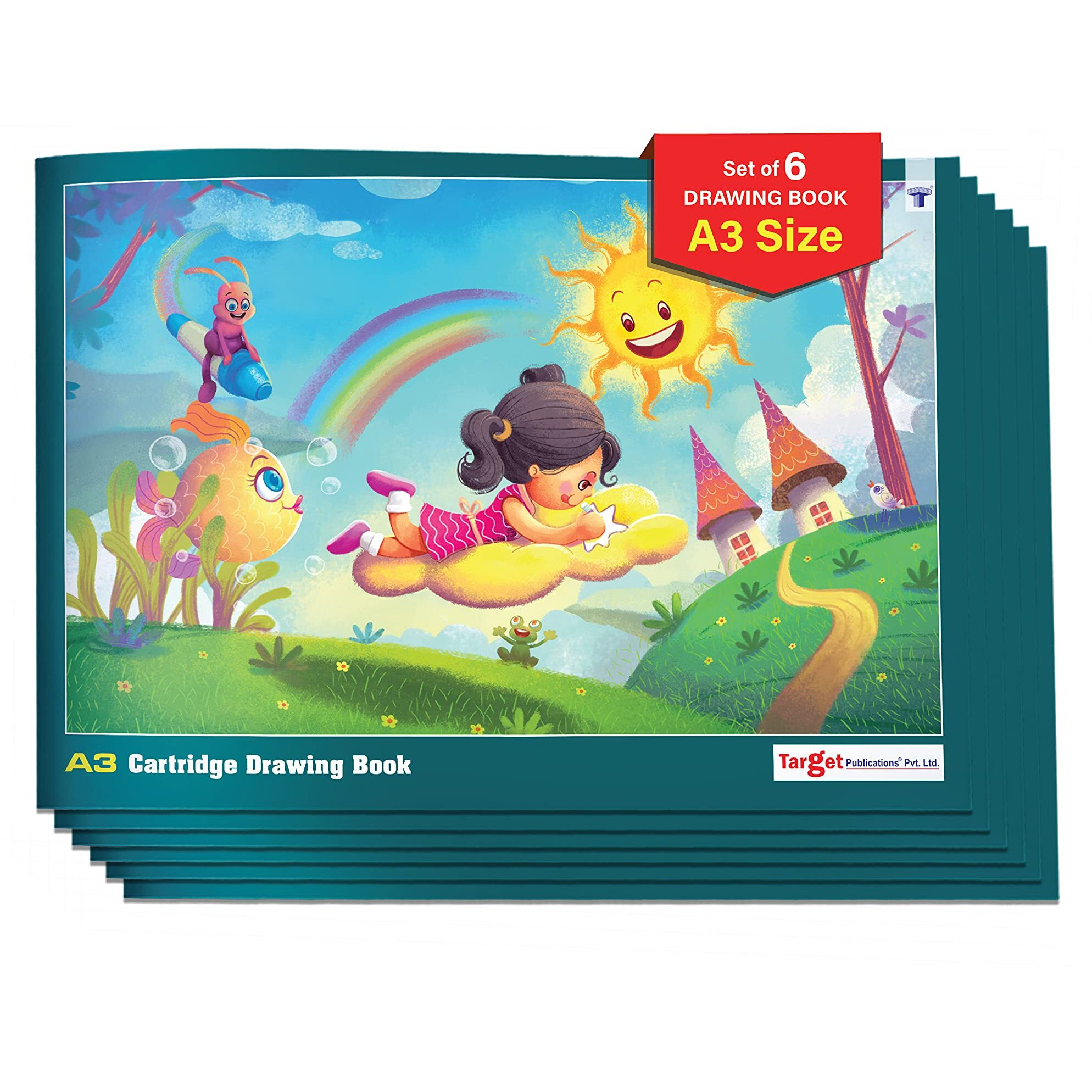 A3 Drawing Book For Artists, Kids | A3 Sketch Book| 34 White Blank Plain Pages | Soft Bound | 42 X 29.7 Cm| Sketching, Colouring, Painting | Pack Of 6