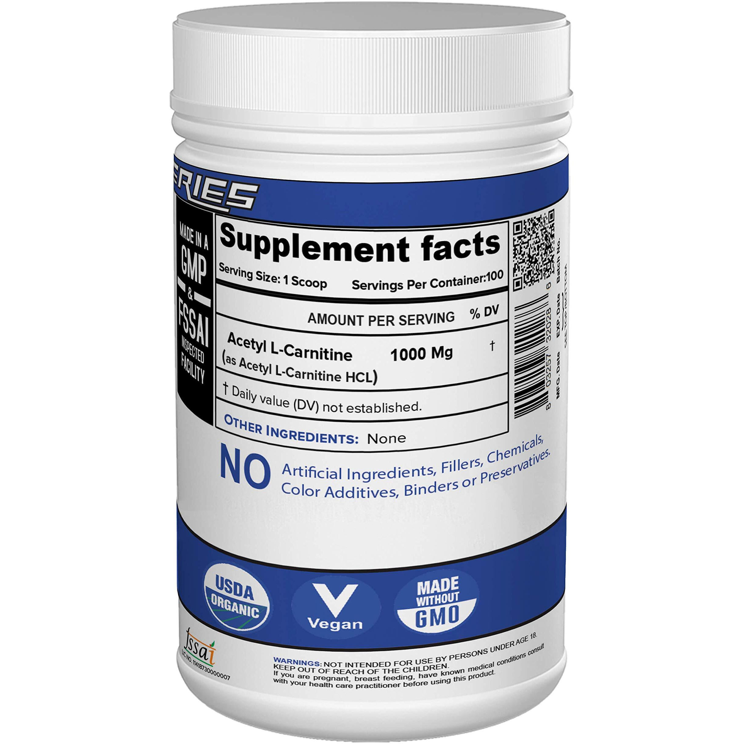 Nutrija Acetyl L-Carnitine (Alcar) | Weight Management And Quick Recovery - (100 Grams)