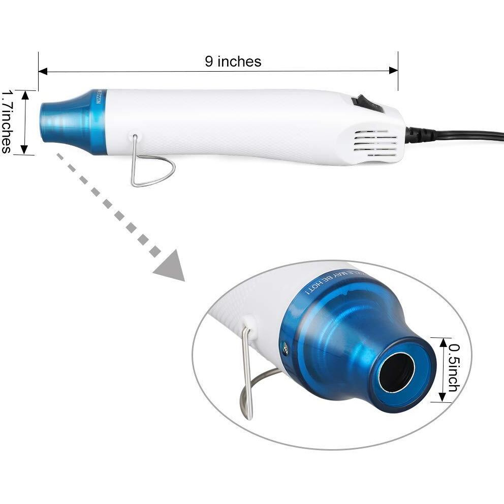 Dewsshine Abs Portable Mini Electric Heating Nozzle Hot Air Gun Multi-Purpose Professional Heat Pen (White)