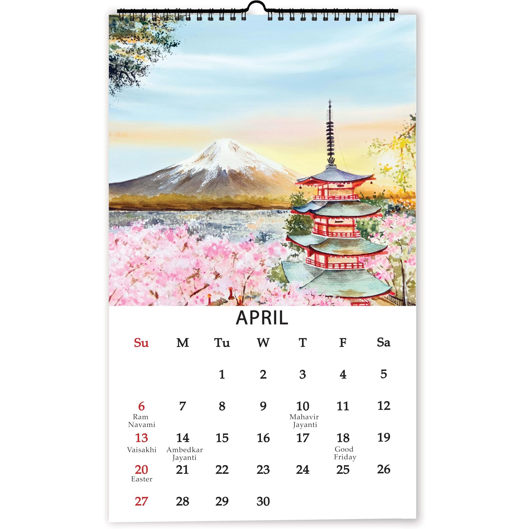 Anujarusiya Calendar 2025 Wall Hanging | 10.5&quotX17.5"| Travel Theme | A3 Size | Wall Calendar With Beautiful Destinations | Luxurious Travelscape Bucket List Monthly Calendar For 2025