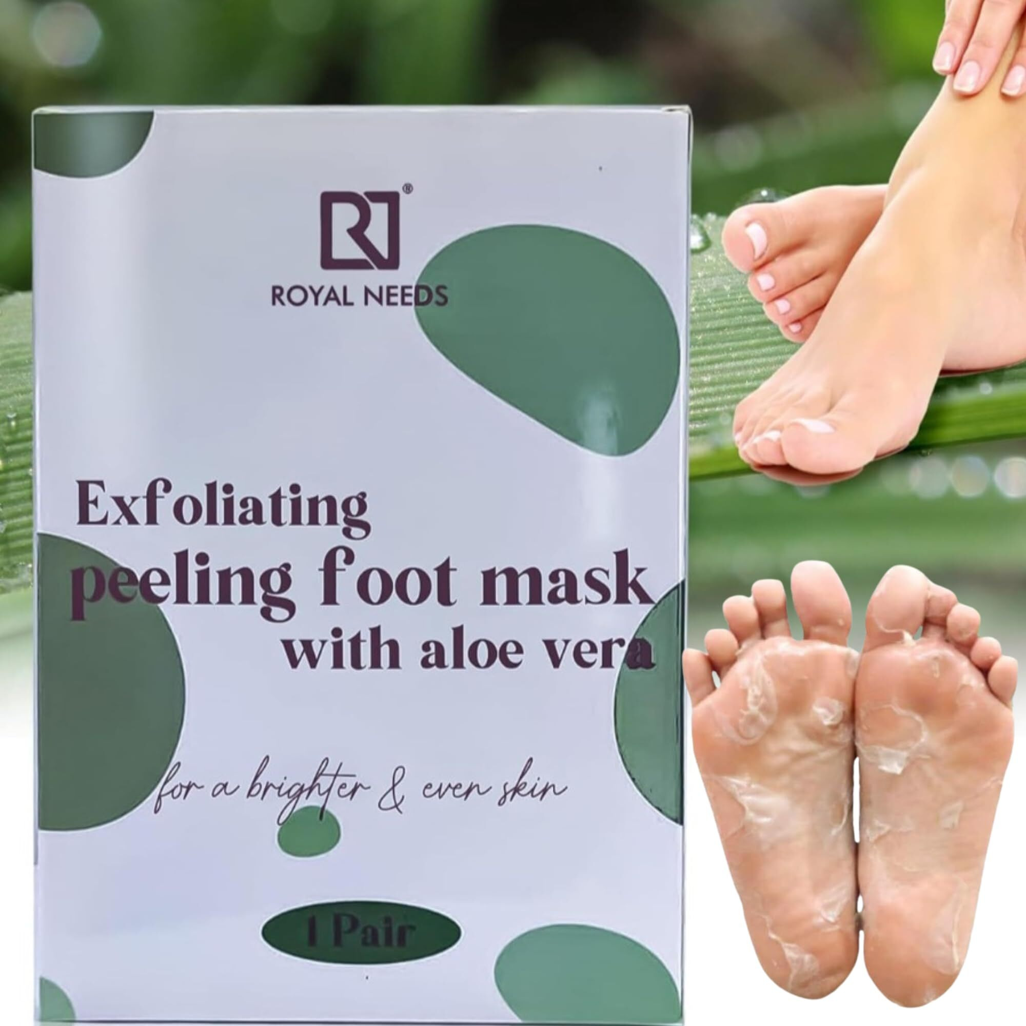 Royal Needs  Your Highness Foot Peeling And Exfoliating Mask For Dead Skin Removal With Aloe Vera - 1 Pair,Foot Hydrating Sock Pedicure Essential | Repair Rough Heels