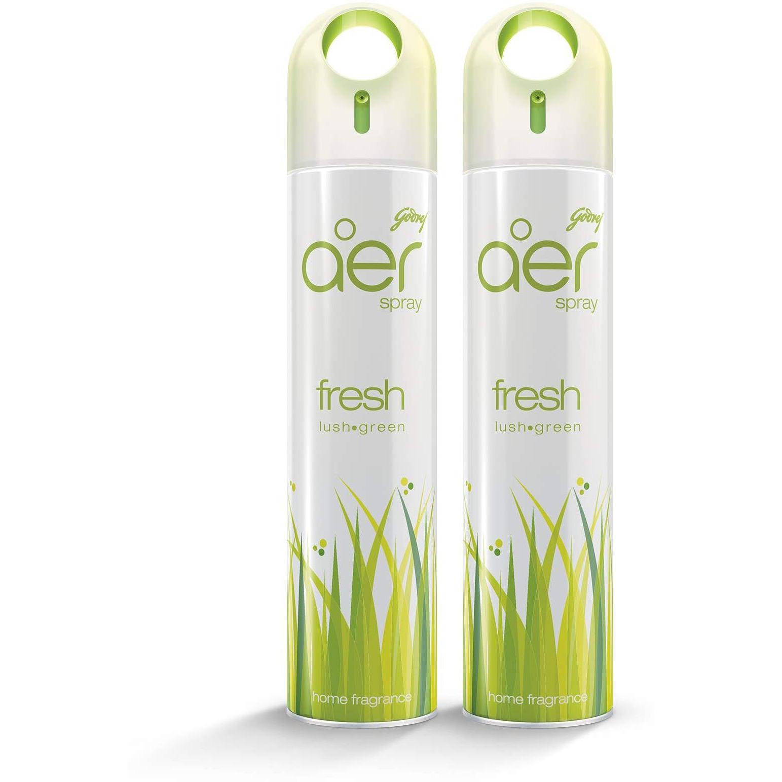 Godrej Aer Spray | Room Freshener For Home & Office - Fresh Lush Green | Pack Of 2 (220 Ml Each)| Long-Lasting Fragrance