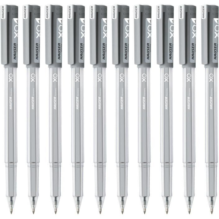 Hauser Germany Xo Jumbo 0.6 Mm Gel Pen | Quick Dry Ink With Long Writing Jumbo Refill | Transparent Body With Low-Viscosity Ink System, Smooth, Sturdy & Refillable Pen | Black Ink, Pack Of 20 Pens